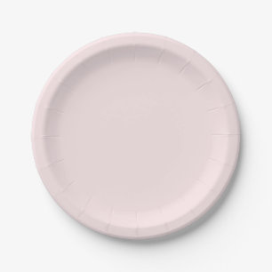 Delicate solid color plain blushing pink paper plate