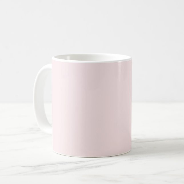Delicate solid colour plain blushing pink coffee mug (Front Left)