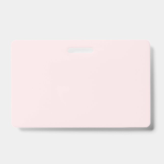 Delicate solid colour plain blushing pink ID badge (Front)