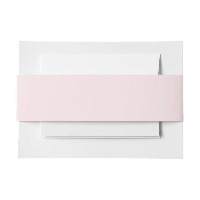 Delicate solid colour plain blushing pink invitation belly band (Front Example)