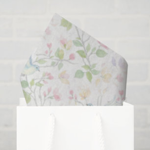 Delicate Spring Bird Custom - Floral Wrapping Tissue Paper