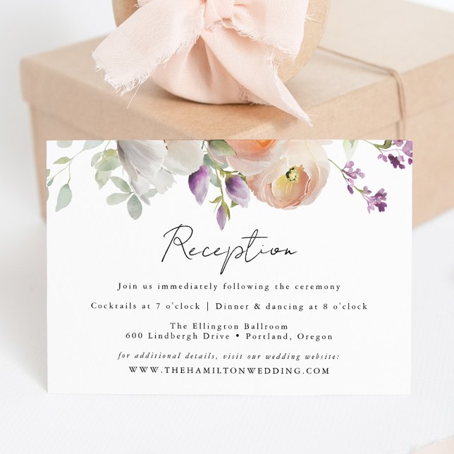 Delicate Spring Floral Wedding Reception Enclosure Card (Creator Uploaded)
