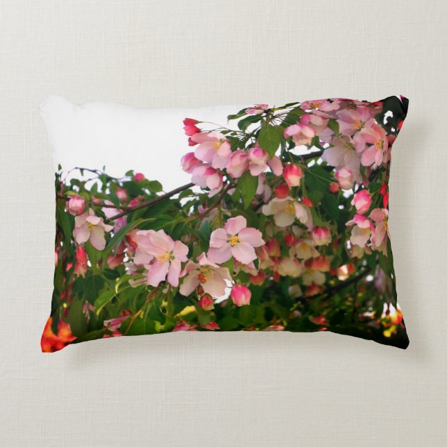 Delicate Spring Flower Blossoms  Decorative Cushion (Front)