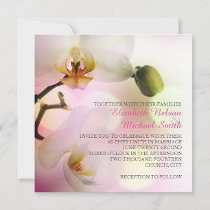 Delicate Spring Orchids Wedding Invitation