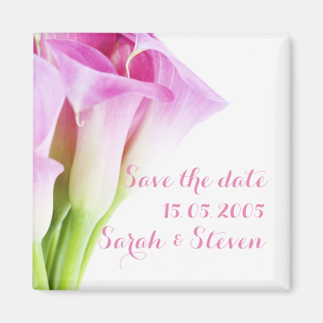 Delicate Spring Pink Calla Magnet (Front)