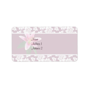 Delicate Stargazer Lily Wedding Invitation Label