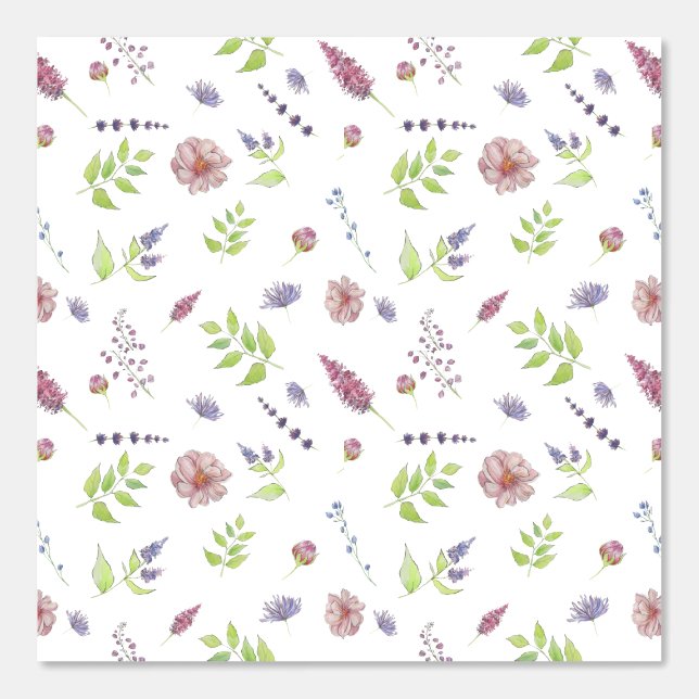 Delicate Stylish Botanical Floral Pattern Wallpaper (Front)
