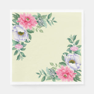 Delicate Summer Garden Party Flowers Napkin