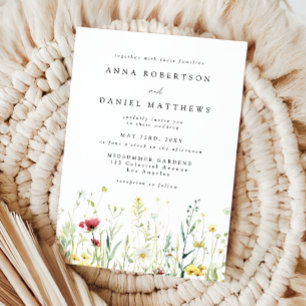Delicate Summer Wildflower Wedding Invitation
