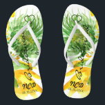 Delicate Sunflowers Bridesmaid Favour Monogram Jandals<br><div class="desc">You will love this beautiful hand painted watercolor of sunflowers. Great for your wedding Venues.</div>