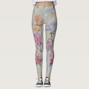 DELICATE SWEETPEAS FLORAL LEGGINGS