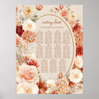 Delicate terracotta blush tan sage floral Seating