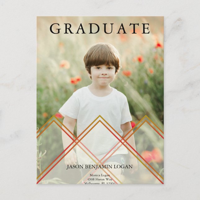 Delicate Transparency Effect Pre K Graduate Photo Postcard (Front)