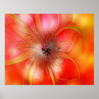 Delicate Tropical Flower in Orange and Yellow Poster