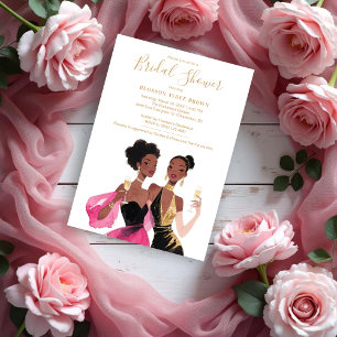 Delicate Two Sophisticated Ladies Bridal Shower Invitation