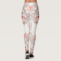 Delicate vine flowers seamless pattern Leggings