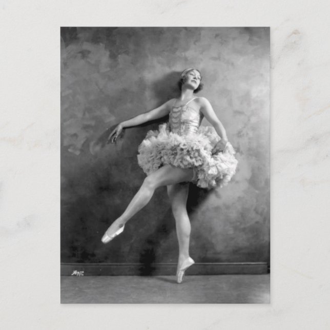 Delicate Vintage Ballerina Dancer Photograph Postcard (Front)