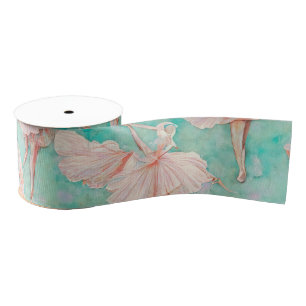 Delicate Vintage Blue and Pink Tiny Dancer Print  Grosgrain Ribbon
