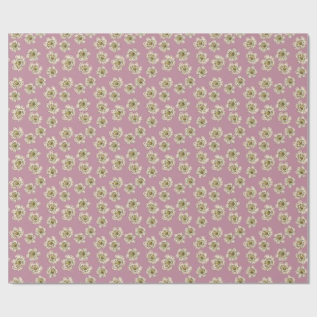 Delicate vintage single blackerry flowers wrapping paper (Flat)
