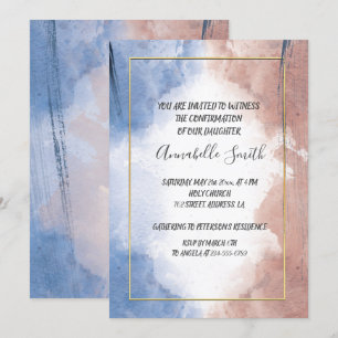 Delicate watercolor allude to waves   CONFIRMATION Invitation