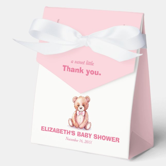 Delicate watercolor bear with a bow    Favour Box (Front)