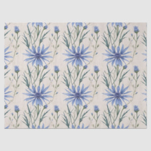 Delicate Watercolor Cornflowers Decoupage  Tissue Paper