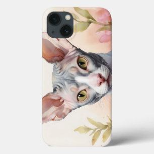 Delicate Watercolor Cornish Rex Portrait  iPhone 13 Case