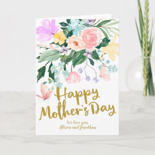 Delicate Watercolor Floral Mother's Day Card