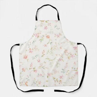 Delicate Watercolor Floral Pattern | Pink Blossom Apron