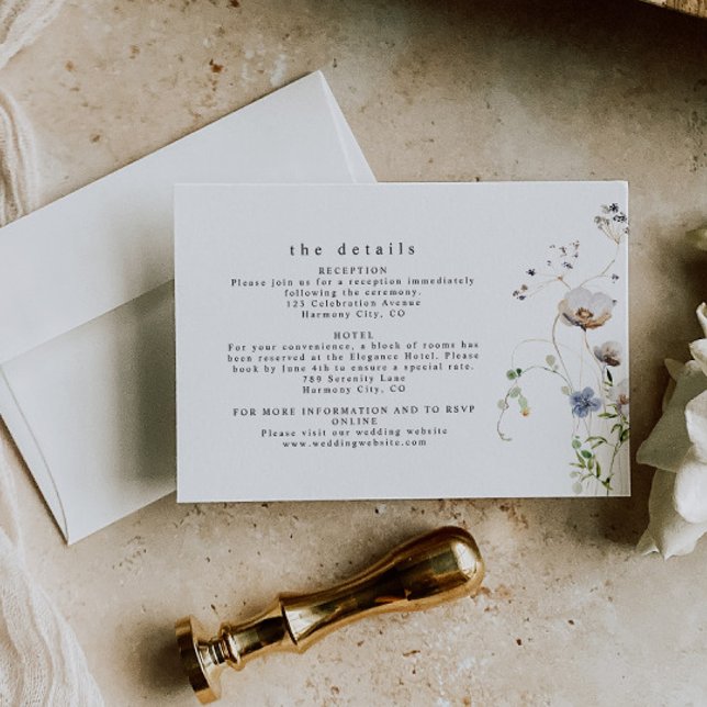 Delicate Watercolor Floral Wedding Details Enclosure Card (Creator Uploaded)