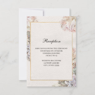 Delicate Watercolor Floral Wedding Reception Card