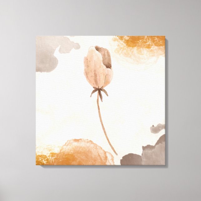 Delicate Watercolor Flower Illustration Canvas Print (Front)