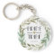 Delicate Watercolor Greenery Bride Tribe Keychain