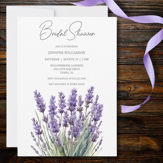 Delicate Watercolor Heather Bridal Shower  Invitation (Creator Uploaded)