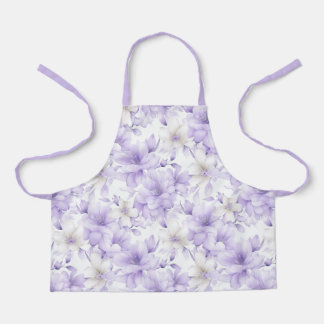 Delicate Watercolor Purple Flowers  Apron