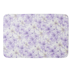 Delicate Watercolor Purple Flowers  Bath Mat