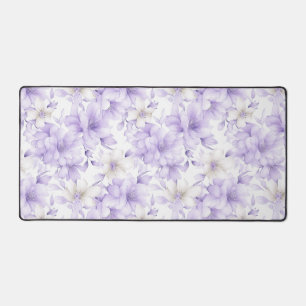 Delicate Watercolor Purple Flowers  Desk Mat