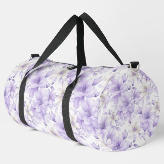Delicate Watercolor Purple Flowers  Duffle Bag