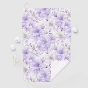 Delicate Watercolor Purple Flowers Golf Towel