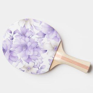 Delicate Watercolor Purple Flowers Ping Pong Paddle