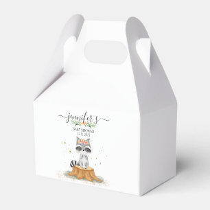 Delicate Watercolor Racoon Baby Celebration Favour Box