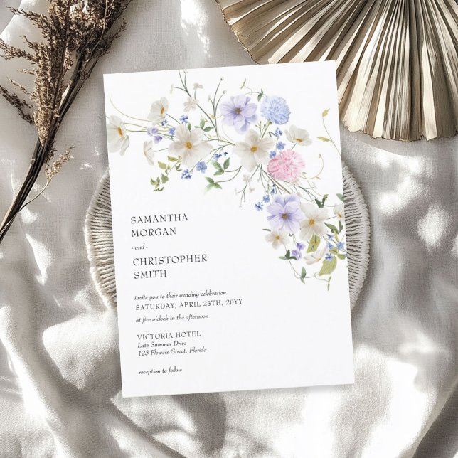 Delicate watercolor spring boho wildflowers invitation (Delicate watercolor spring boho wildflowers invitation)