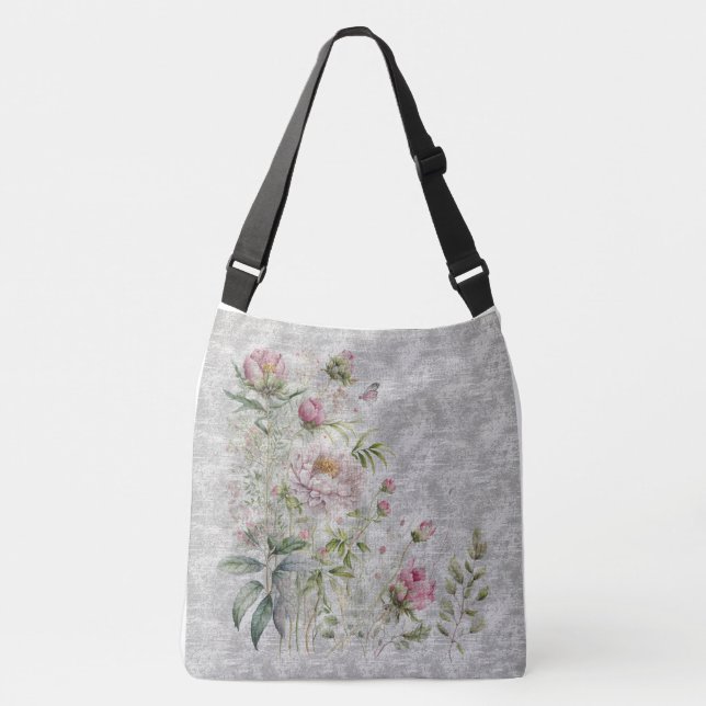  Delicate watercolor wildflowers Crossbody Bag (Front)