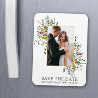 Delicate Watercolor Wildflowers Save The Date