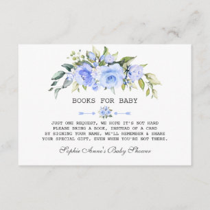 Delicate Watercolour Blue Floral Baby Shower Enclosure Card
