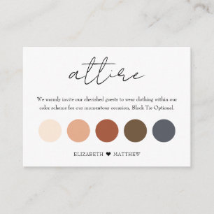 Delicate Wedding Colour Palette Attire Cards