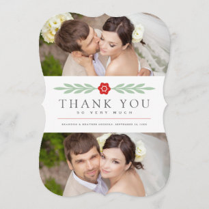 Delicate Wedding Thank You Photo Card