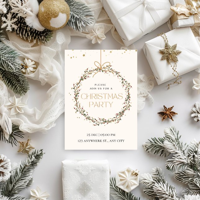 Delicate & Whimsical Christmas Party Invitation (Creator Uploaded)