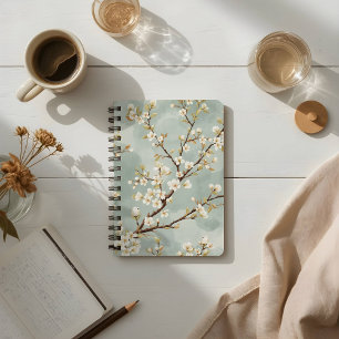 Delicate White Blossom Branch Botanical Notebook
