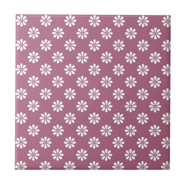 Delicate White Flowers Elegant Home Decor Design Tile (Front)